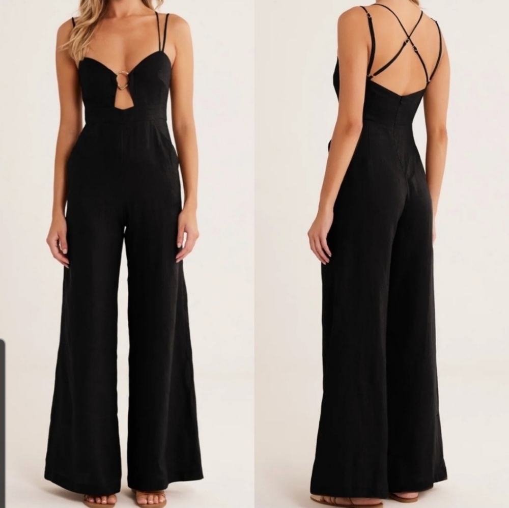 Anthropologie Rumer Byron Ring Linen Jumpsuit